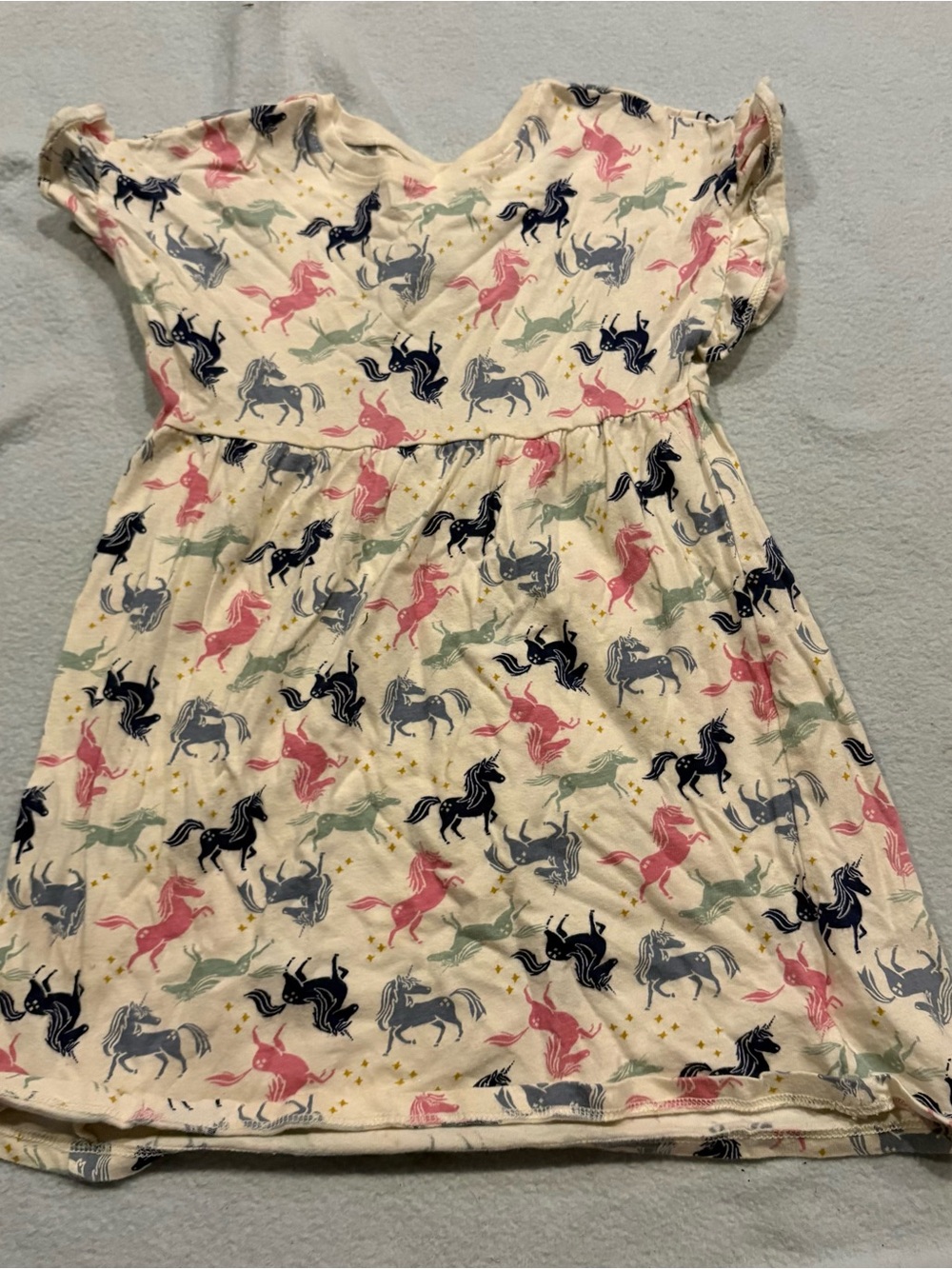 Old Navy short-sleeve dress with a multi-colored unicorn 3T